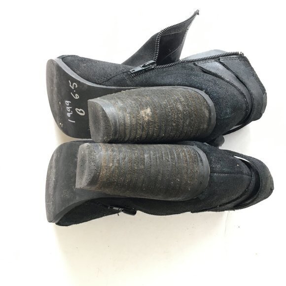 Steve Madden Arieel Ankle Boots 6.5M Black Leather Round Toe Block Heel Bootie - Picture 8 of 8